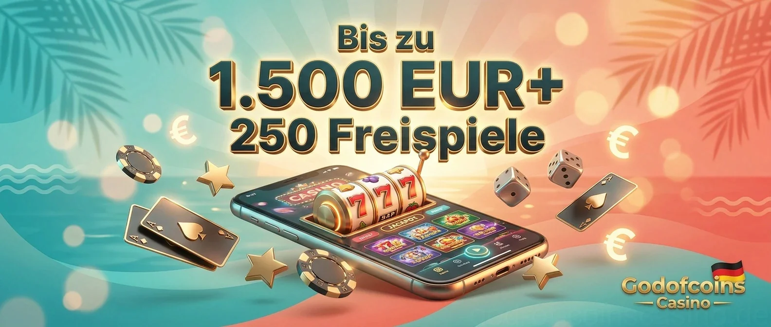 Bis zu 1.500 EUR+ 250 Freispiele